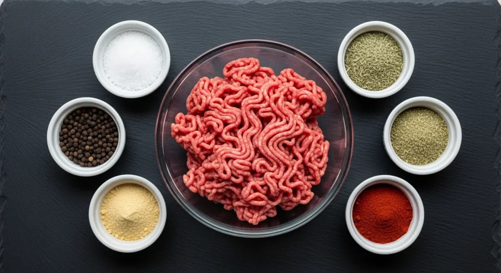 Ingredients beef sausage patties