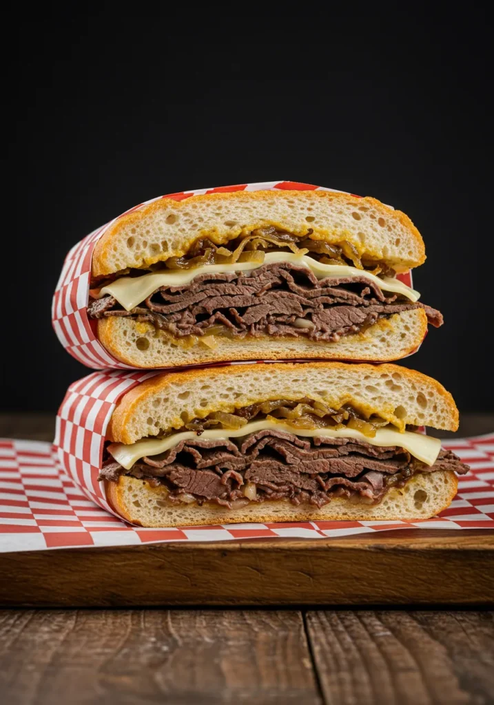 A classic American Philly cheesesteak, an easy steak dinner recipe perfect for a hearty meal.