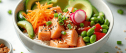 cooked salmon poke bowl