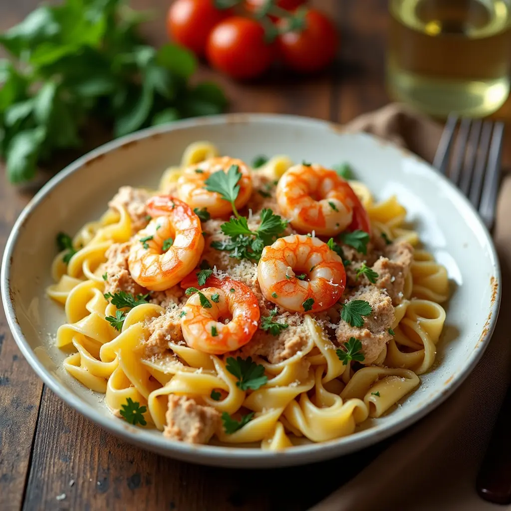 chicken and shrimp pasta