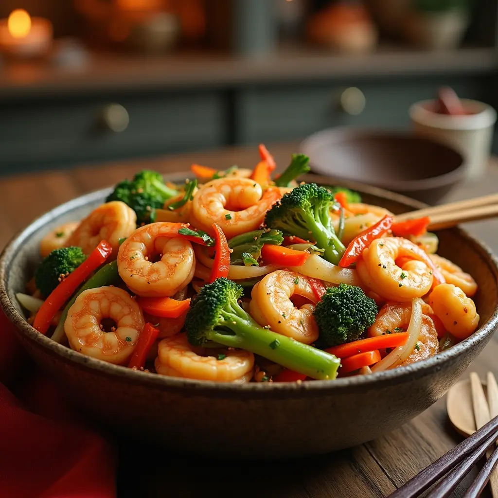 chicken and shrimp stir fry