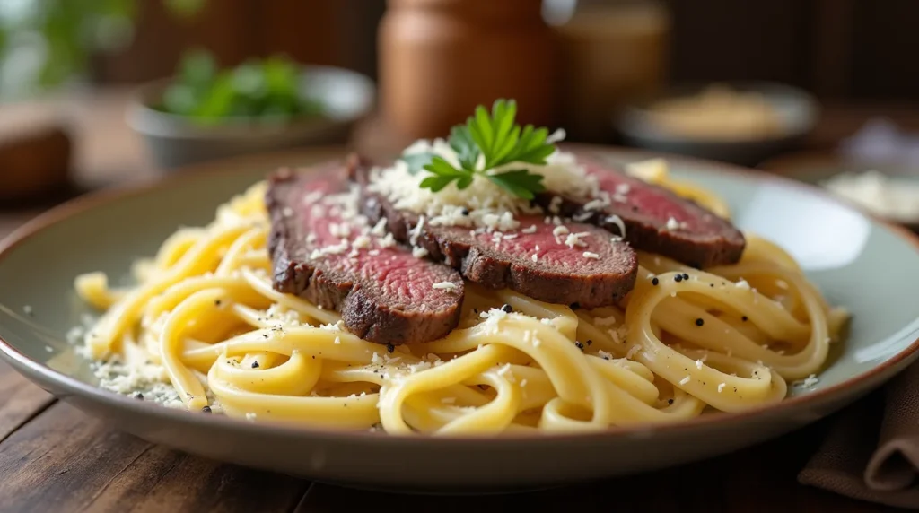 leftover steak and pasta