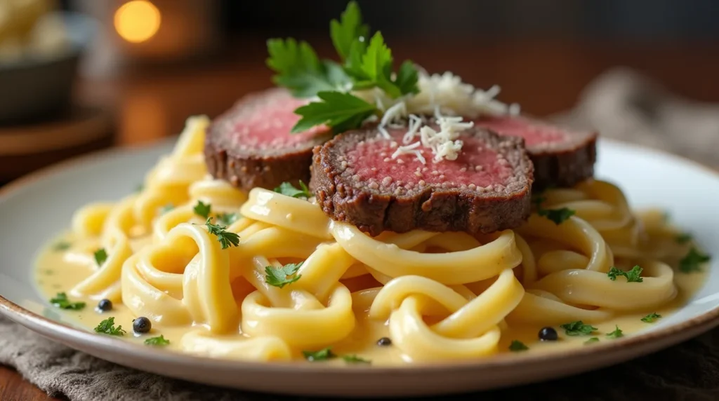leftover steak and pasta