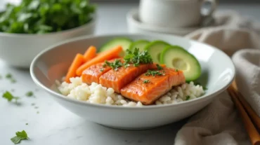 salmon rice bowl