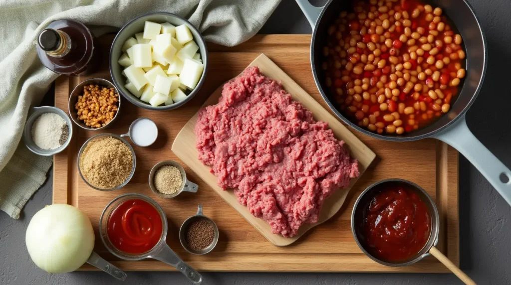 baked beans with ground beef recipe