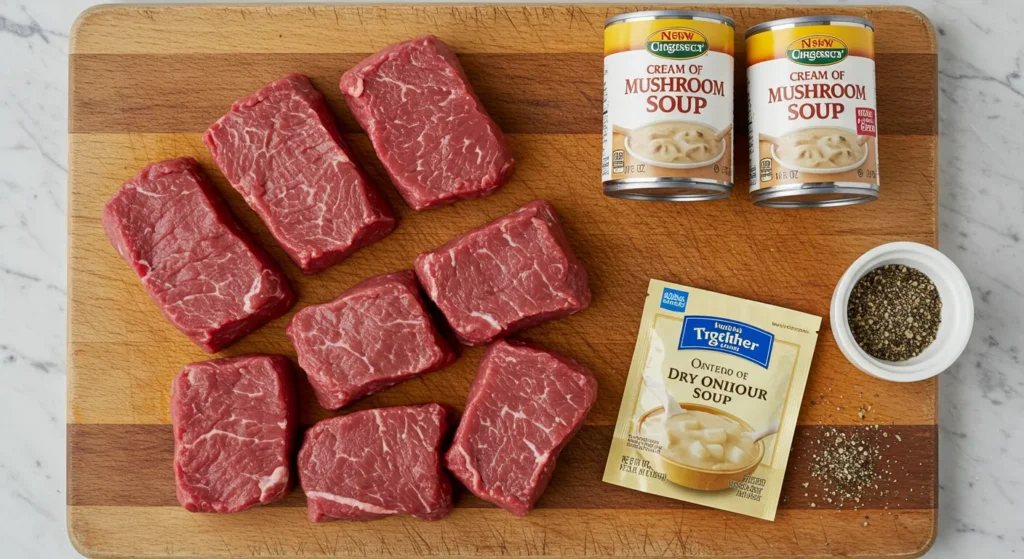 Ingredients  cream of mushroom cube steak recipe